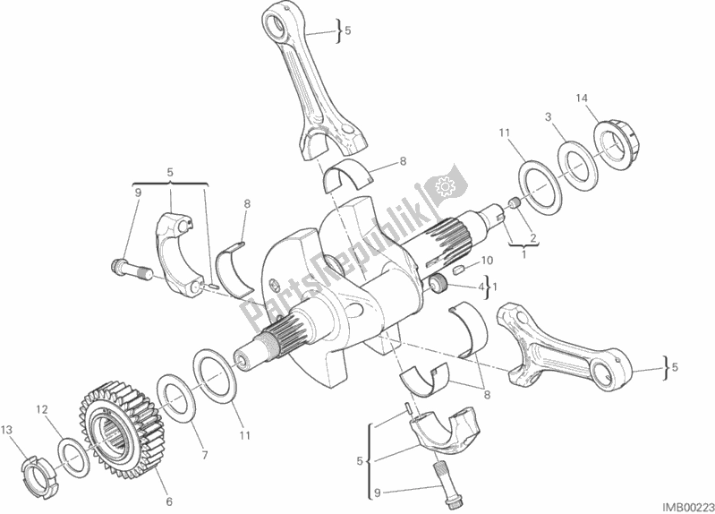 All parts for the Connecting Rods of the Ducati Multistrada 1200 Enduro Touring USA 2016